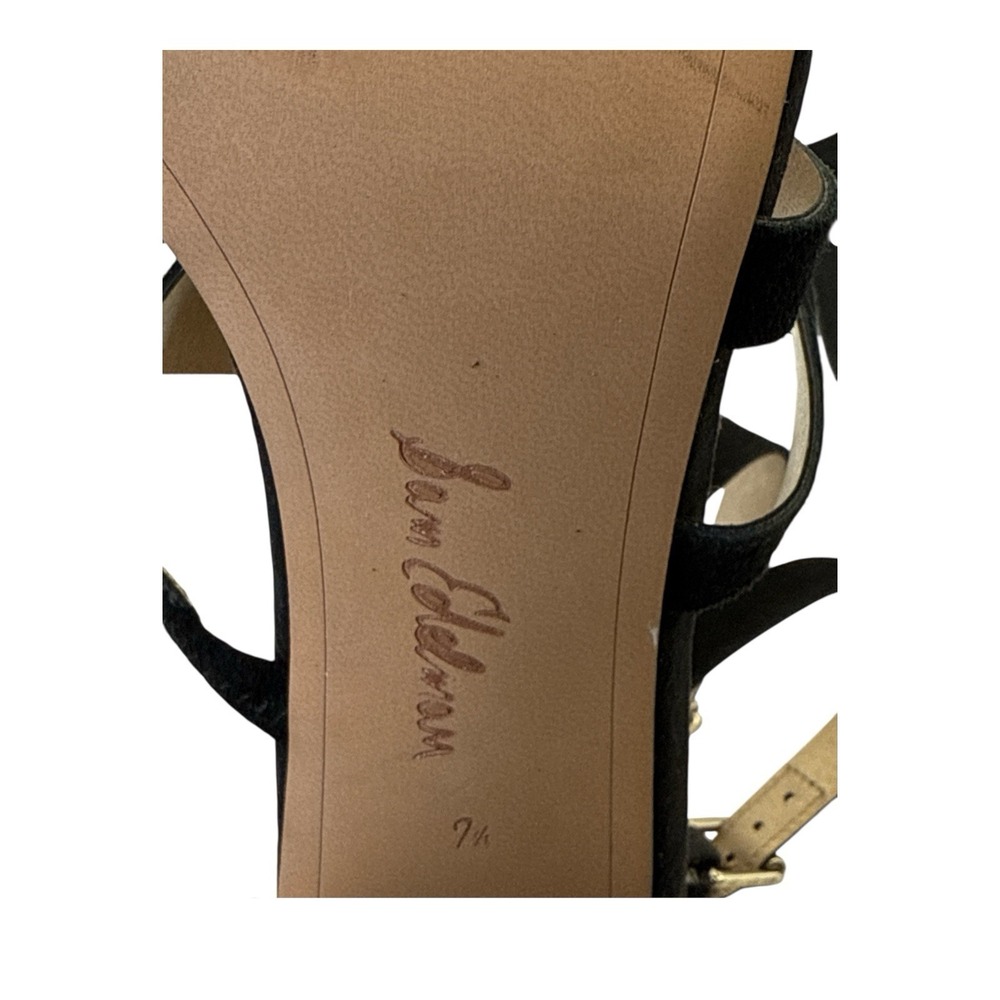 Sam Edelman Women's Black‎ Suede Yema Strappy Sandal Block Heels Size 7.5 - Picture 8 of 9